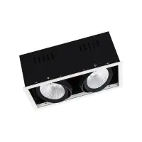 Ledvance LED-Spot Quadrat Multi schwenkbar Schwarz-Weiß 2x30W 5400lm 38D - 830 Warmweiß | Ausschnitt 320x160mm