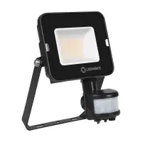 Ledvance LED-Scheinwerfer Kompakt Schwarz 20W 1800lm 100D - 830 Warmweiß | IP65 - Symmetrisch - Bewegungs- und Lichtsensor