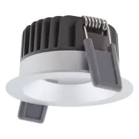 Ledvance LED-Spot Fix Aluminium Silber 8W 680lm 36D - 930 Warmweiß | Ausschnitt 68mm - IP44 - Höchste Farbwiedergabe - Dimmbar