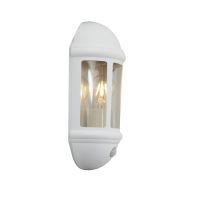 Ansell LED Wandleuchte Latina Halb Laterne Weiß - Geeignet für E27 Bis Zu 42W | IP65 - Bewegungs- und Lichtsensor