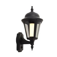 Ansell LED-Wandleuchte/ Laterne Latina Schwarz – Geeignet für E27 bis zu 42W | IP65 – Bewegungs und Lichtsensor