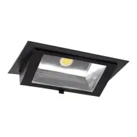 LED Downlight Wallwasher Wally Maxi Schwarz 46W 6050lm 70x75D - 830 Warmweiß - 238x145mm