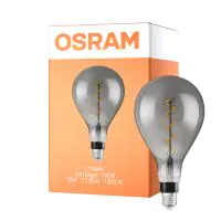 Osram Vintage 1906 LED E27 Poire Filament Smoke 160mm 5W 110lm - 818 Blanc Très Chaud | Dimmable - Équivalent 25W