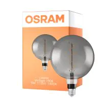 Osram Vintage 1906 LED E27 Globe Filament Smoke 200mm 5W 110lm - 818 Blanc Très Chaud | Dimmable - Équivalent 25W