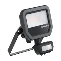 Ledvance Projecteur LED Aluminium Noir 8W 1100lm 100D - 830 Blanc Chaud | IP65 - Détecteur De Mouvement Et De Lumière - Symétrique