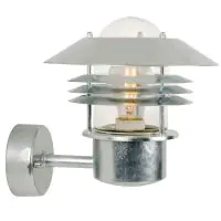 Nordlux Vejers Applique Murale Acier Galvanisé et Verre Gris | IP54 - Convient pour E27
