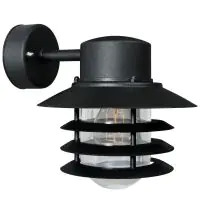 Nordlux Vejers Applique Murale Métal et Verre Noir | IP54 - Convient pour E27