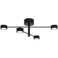 Nordlux Clyde Plafonnier 4-Rail Métal Noir 14W 1100lm - 827 Blanc Très Chaud | 3 Niveaux De Gradation Dimmable