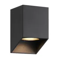 Nordlux Nico Applique Murale Carré Aluminium Noir | Convient pour 1x GU10