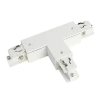 Connecteur triphasé Terre gauche forme T - Blanc