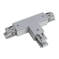 Connecteur triphasé Terre droit forme T - Argent